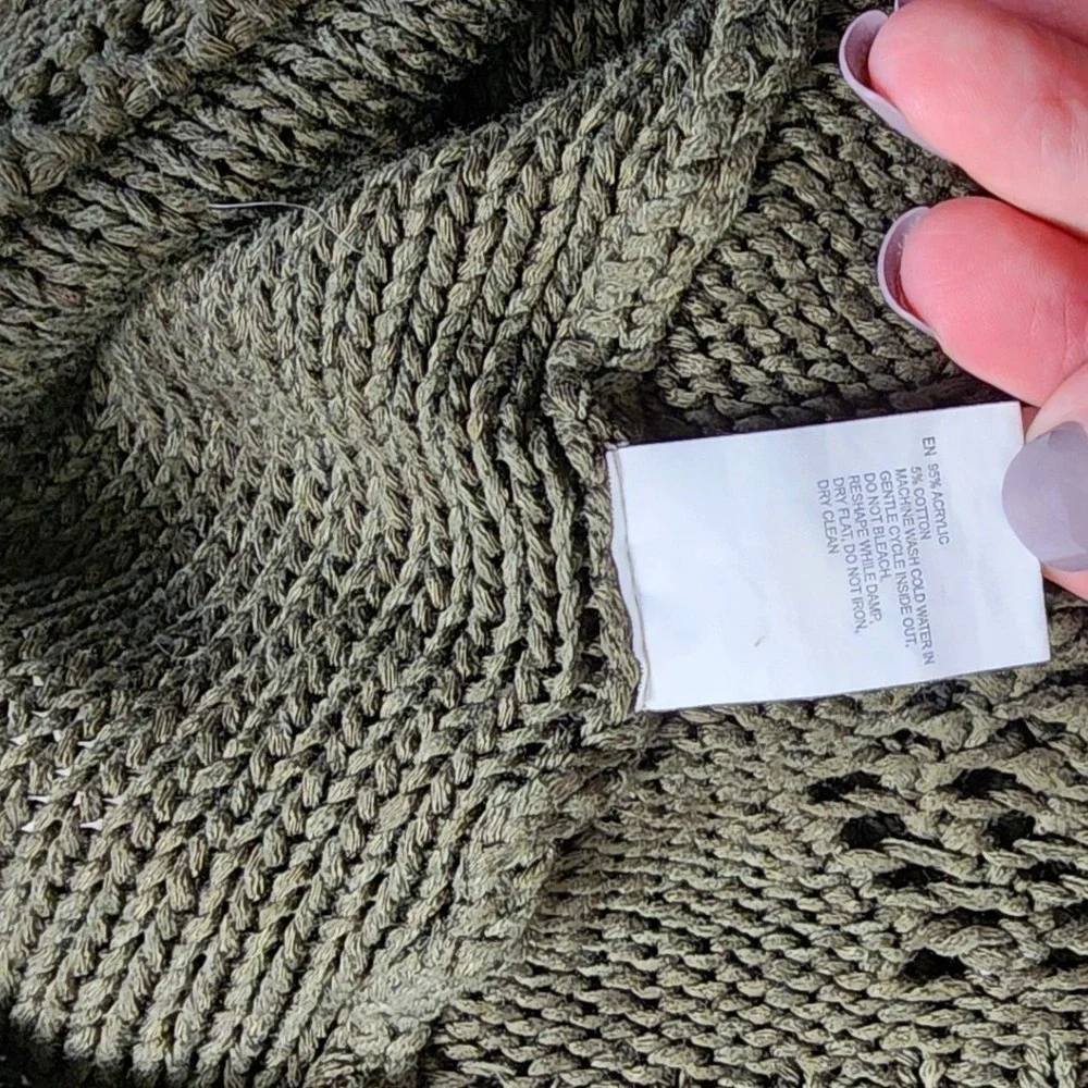 Harper Heritage Olive‎ Green Knit Long Sleeve Womens S Sweater Cottage Core